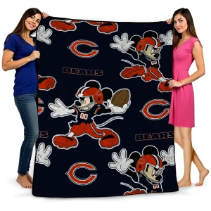 custom chicago bears mickey football blue quilt blanket best selling