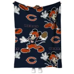 custom chicago bears mickey football blue quilt blanket best selling