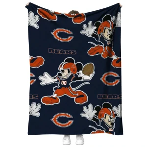 custom chicago bears mickey football blue quilt blanket fashion forward