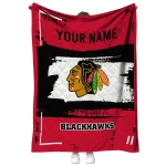 custom chicago blackhawks grunge patch red white quilt blanket best selling