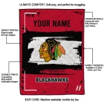 custom chicago blackhawks grunge patch red white quilt blanket best selling