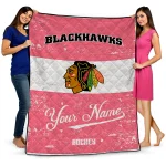 custom chicago blackhawks pinstripe lines red white quilt blanket best selling