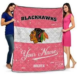 custom chicago blackhawks pinstripe lines red white quilt blanket best selling