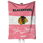 custom chicago blackhawks pinstripe lines red white quilt blanket best selling
