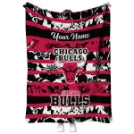 custom chicago bulls layered florals red white quilt blanket best selling