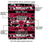 custom chicago bulls layered florals red white quilt blanket best selling