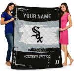 custom chicago white sox grunge patch black white quilt blanket best selling