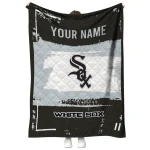 custom chicago white sox grunge patch black white quilt blanket best selling