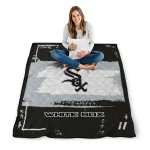 custom chicago white sox grunge patch black white quilt blanket best selling