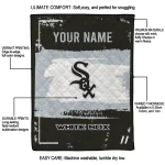 custom chicago white sox grunge patch black white quilt blanket best selling