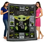custom chicago white sox yody baby motif black quilt blanket best selling