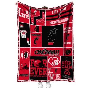 custom cincinnati bearcats helmet passion red quilt blanket fashion forward
