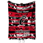 custom cincinnati bearcats layered florals red white quilt blanket best selling