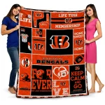 custom cincinnati bengals helmet passion orange quilt blanket best selling