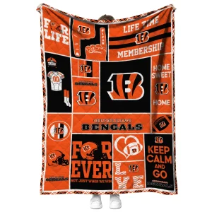 custom cincinnati bengals helmet passion orange quilt blanket fashion forward