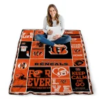 custom cincinnati bengals helmet passion orange quilt blanket best selling