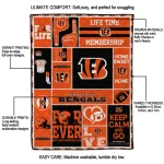 custom cincinnati bengals helmet passion orange quilt blanket best selling