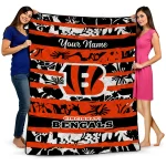 Custom Cincinnati Bengals Layered Florals Orange White Quilt Blanket 1 custom cincinnati bengals layered florals orange white quilt blanket best selling