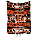 custom cincinnati bengals layered florals orange white quilt blanket best selling
