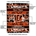 custom cincinnati bengals layered florals orange white quilt blanket best selling