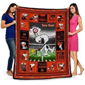 custom cincinnati bengals snoopy coach orange quilt blanket best selling