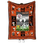 custom cincinnati bengals snoopy coach orange quilt blanket best selling