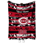 custom cincinnati reds layered florals red white quilt blanket best selling