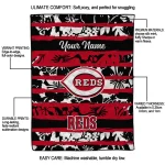 custom cincinnati reds layered florals red white quilt blanket best selling