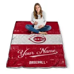 custom cincinnati reds snoopy victory red white quilt blanket best selling
