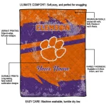 custom clemson tigers brushstroke layers orange quilt blanket best selling