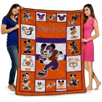 custom clemson tigers mickey crimson orange white quilt blanket best selling