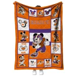 custom clemson tigers mickey crimson orange white quilt blanket best selling