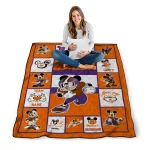 custom clemson tigers mickey crimson orange white quilt blanket best selling