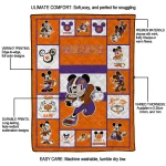 custom clemson tigers mickey crimson orange white quilt blanket best selling