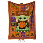 custom clemson tigers yody baby pattern orange quilt blanket best selling