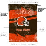custom cleveland browns brushstroke layers brown quilt blanket best selling