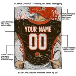 custom cleveland browns player sketch brown gray quilt blanket best selling
