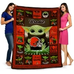 Custom Cleveland Browns Yody Baby Pattern Brown Quilt Blanket 1 custom cleveland browns yody baby pattern brown quilt blanket best selling