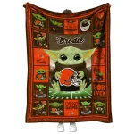 custom cleveland browns yody baby pattern brown quilt blanket best selling