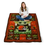 custom cleveland browns yody baby pattern brown quilt blanket best selling