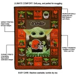 custom cleveland browns yody baby pattern brown quilt blanket best selling