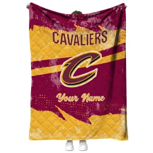 custom cleveland cavaliers brushstroke layers wine quilt blanket fashion forward
