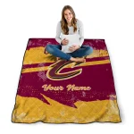 custom cleveland cavaliers brushstroke layers wine quilt blanket best selling