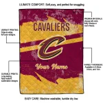 custom cleveland cavaliers brushstroke layers wine quilt blanket best selling