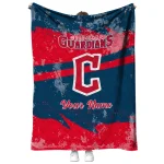 custom cleveland guardians brushstroke layers navy blue quilt blanket best selling