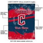 custom cleveland guardians brushstroke layers navy blue quilt blanket best selling