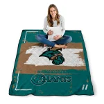 custom coastal carolina chanticleers grunge patch green white quilt blanket best selling