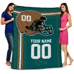 custom coastal carolina chanticleers helmet theme green quilt blanket best selling