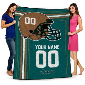 custom coastal carolina chanticleers helmet theme green quilt blanket best selling
