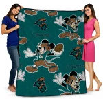 custom coastal carolina chanticleers mickey football green quilt blanket best selling
